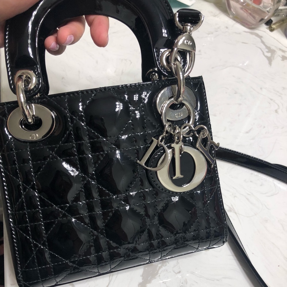 ❌SOLD❌Authentic Dior Mini Lady Dior Black Patent